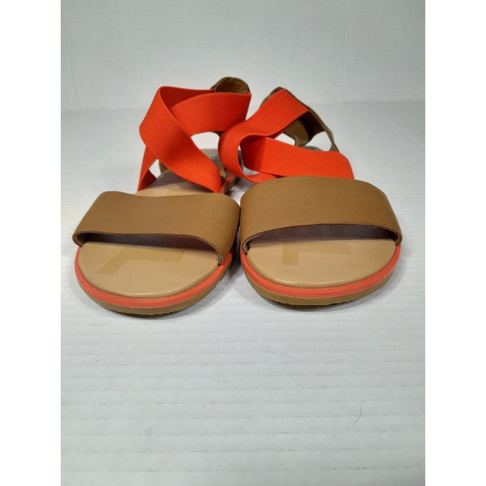SOREL ELLA II FLAT Summer SANDAL   WOMEN Sz 7.5 / Orange  Tan - Picture 4 of 14